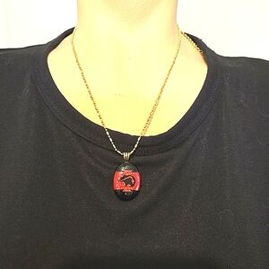 Glass Fetish bear necklace, New